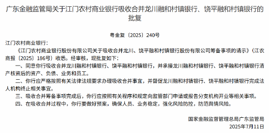 八戒策略 江门农村商业银行拟吸收合并2家村镇银行